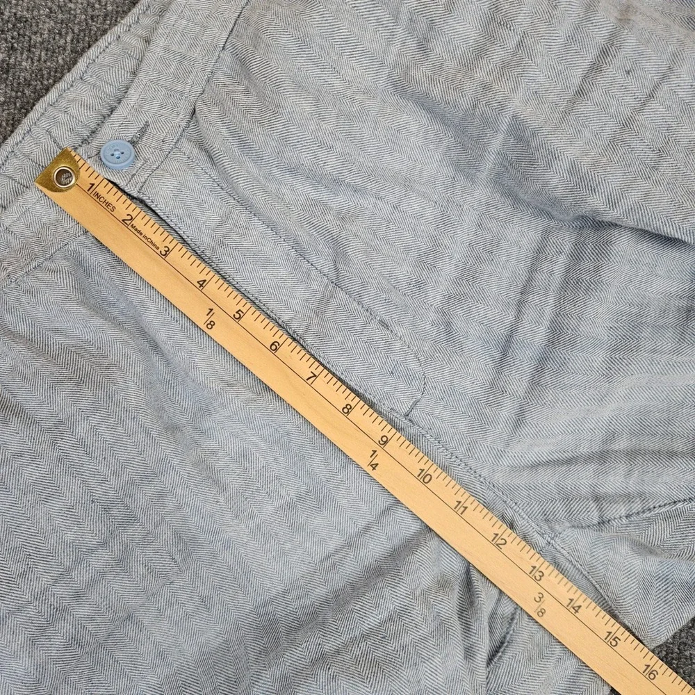 Tommy Bahama Beach Coast Linen Pants Men's 2XLB‎ Full Elastic Blue Herringbone